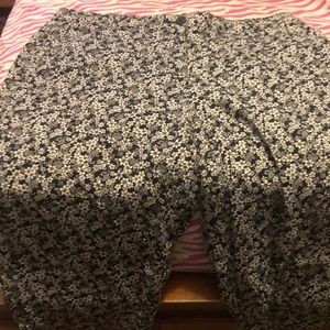 Flowered shorts knee length